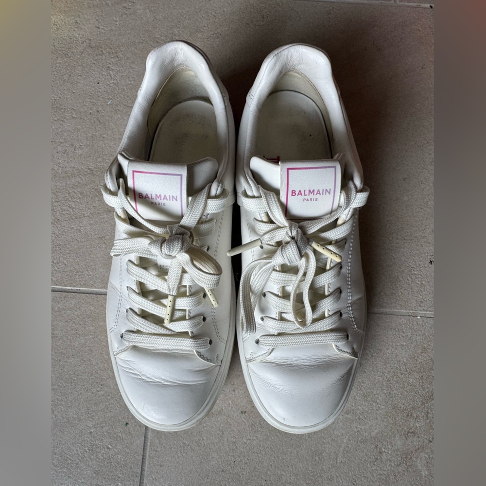 Balmain Leatherblock Pattern Women's Sneakers
